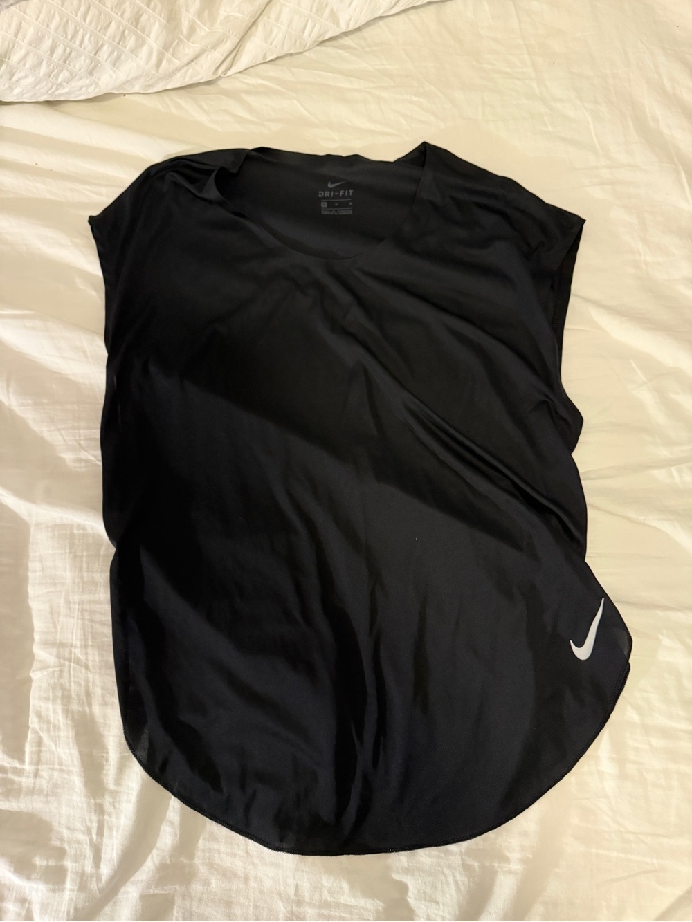 Nike Black Women's Athletic Tank Top with White Swoosh